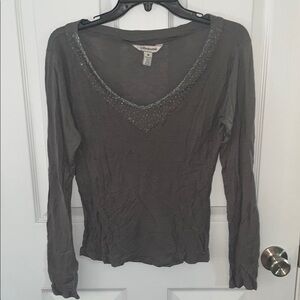 Aeropostale Steel Gray beaded embellished top.